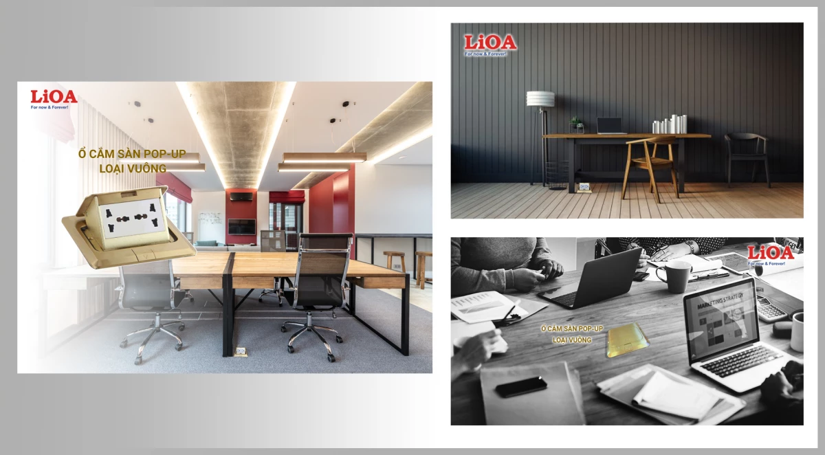 Ổ cắm sàn pop-up loại vuông – Tiện dụng, An toàn và Thẩm mỹ