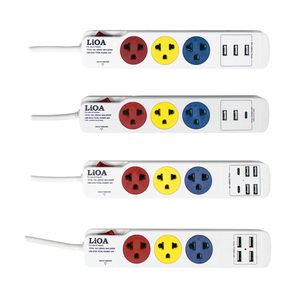 Ổ Cắm Kéo Dài Thông Dụng Thế Hệ Mới Có Cổng Sạc USB Công Suất Tối Đa 10A 220VAC MAX 2200W - Mã 3SN