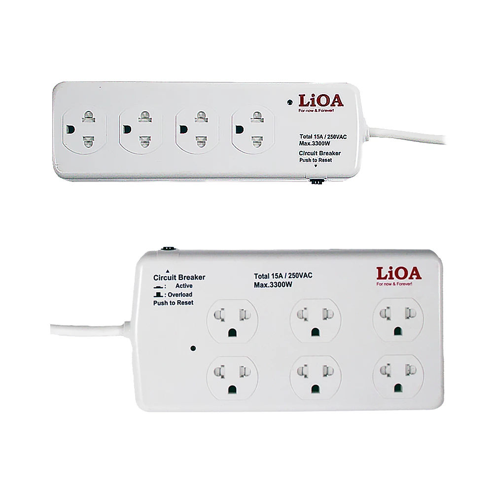 Ổ Cắm Kéo Dài Công Suất Cao - Công Suẩt 15A 250VAC MAX 3300W, Chống Quá Tải Bằng CB - Mã 4SS2.5-2N/ 4SS2.5-3N/ 4SS2.5-2N/ 6SS2.5-3N