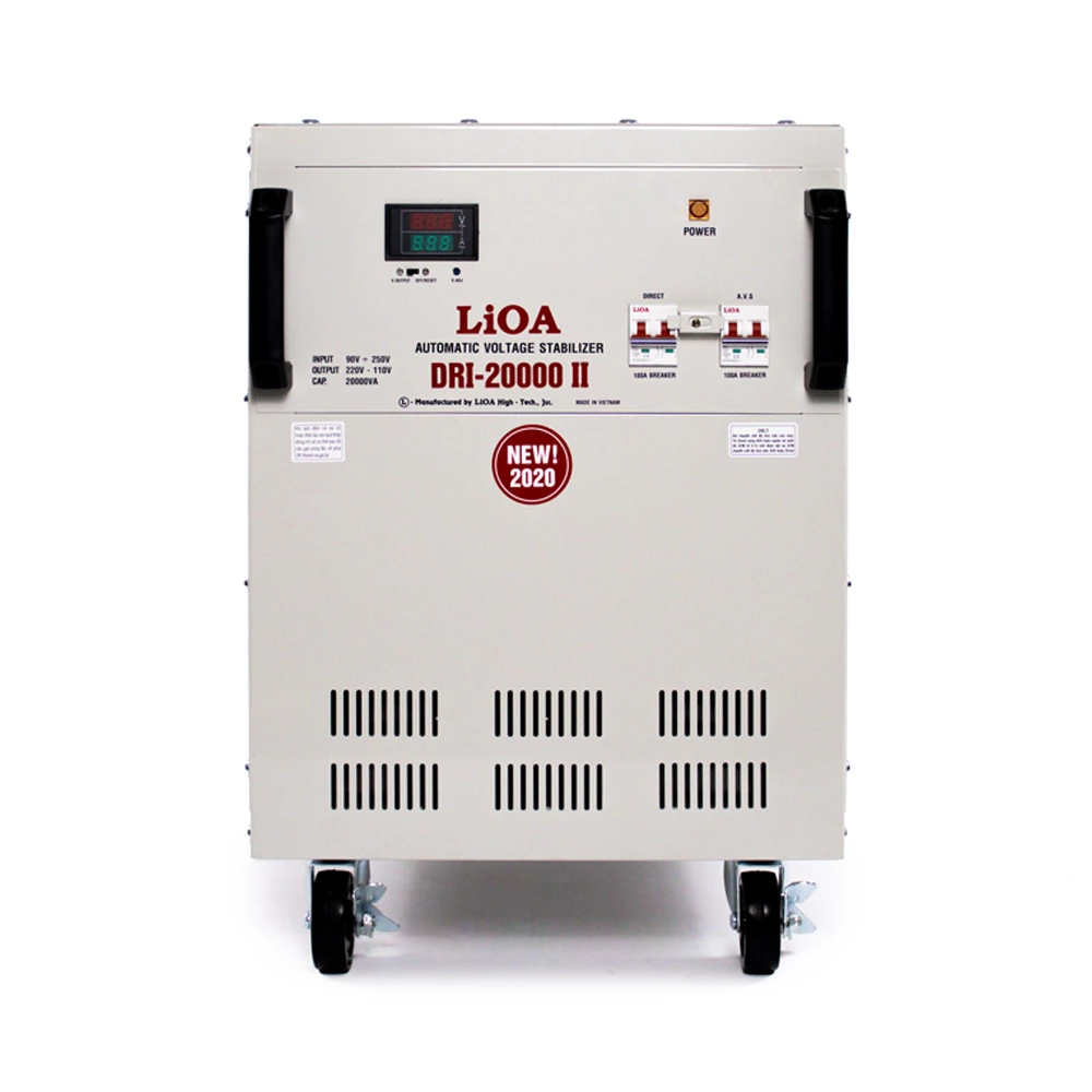 Ổn Áp LiOA 1 Pha DRI-20000II 20kVA 20000VA. Điện Áp Vào 90V÷250V, Điện Áp Ra 220V÷110V