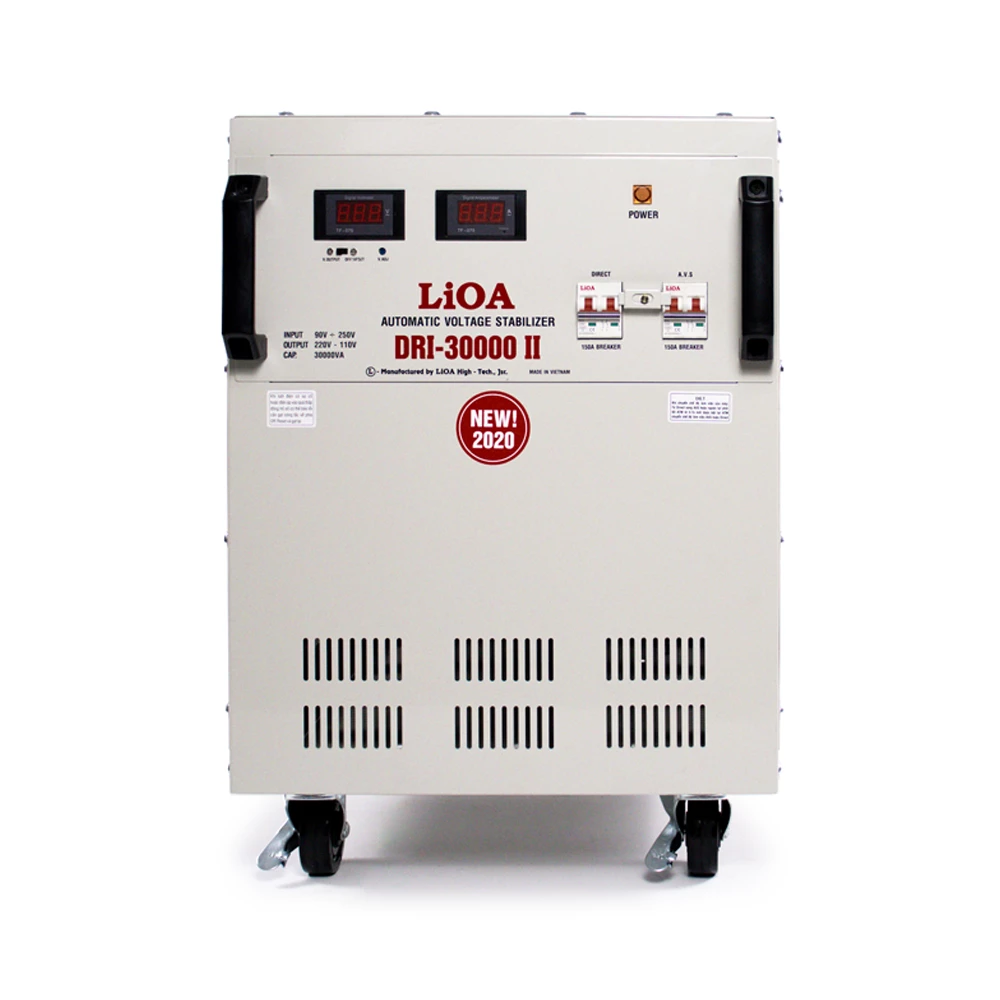 Ổn Áp LiOA 1 Pha DRI-30000II 30kVA 30000VA. Điện Áp Vào 90V÷250V, Điện Áp Ra 220V÷110V