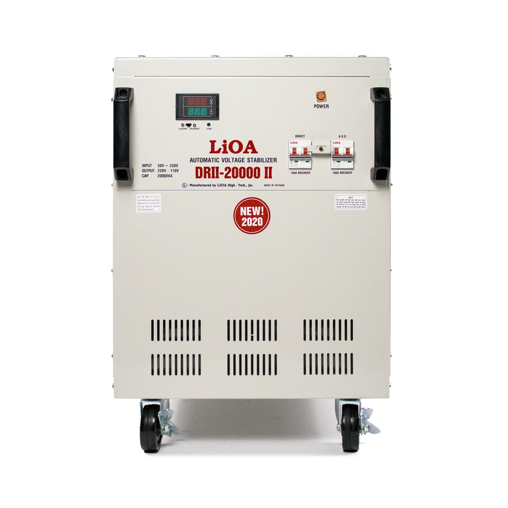 Ổn Áp LiOA 1 Pha DRII-20000II 20kVA 20000VA Điện Áp Vào 50V÷250V, Điện Áp Ra 220V÷110V