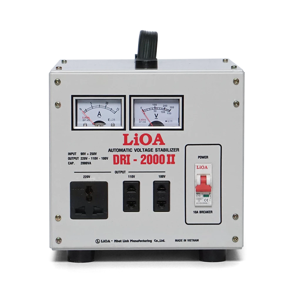 Ổn Áp LiOA 1 Pha DRI-2000II 2kVA 2000VA Điện Áp Vào 90V÷250V, Điện Áp Ra 220V-110V-100V