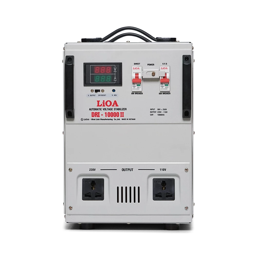 Ổn Áp LiOA 1 Pha DRI-10000II 10kVA 10000VA. Điện Áp Vào 90V÷250V, Điện Áp Ra 220V÷110V