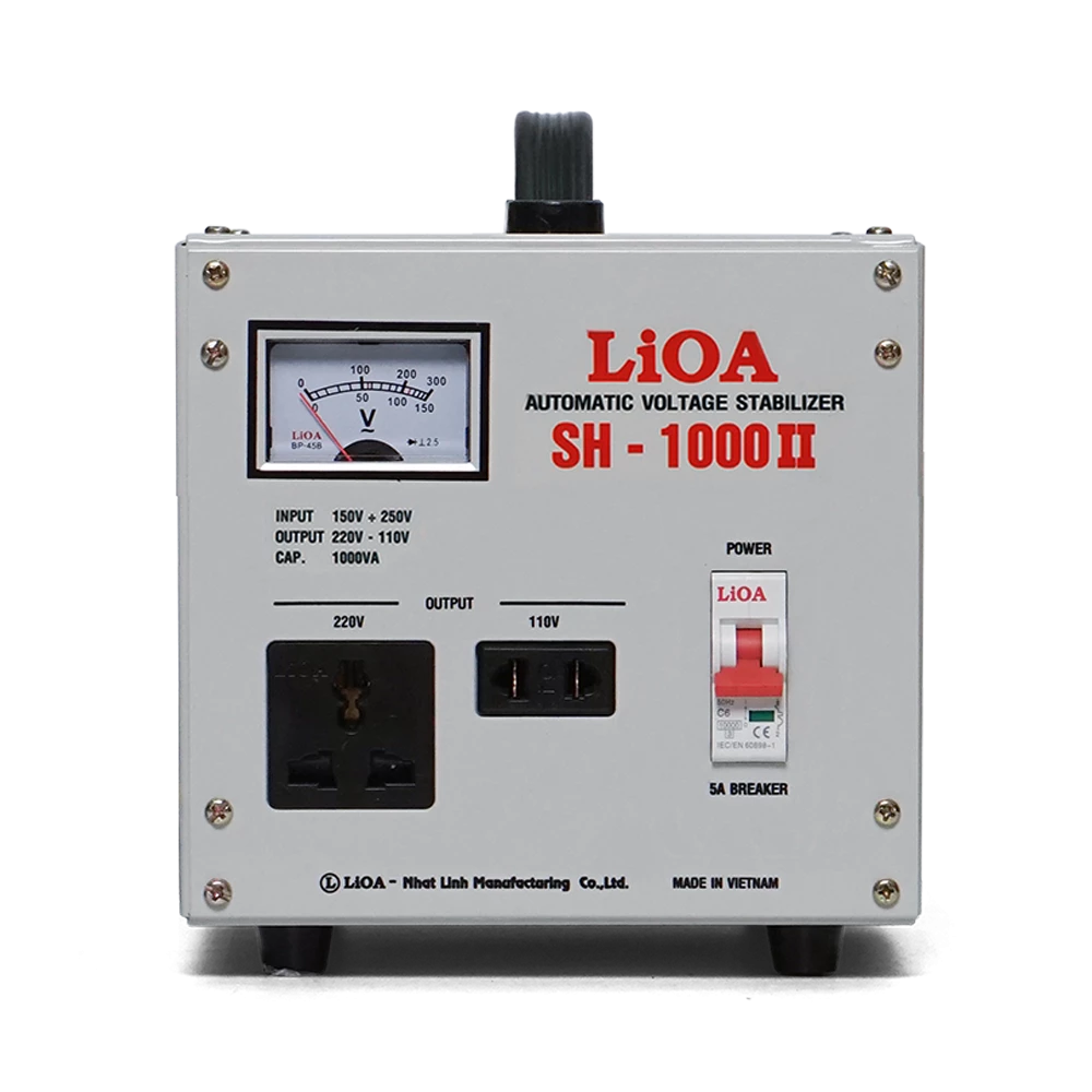 Ổn Áp LiOA 1 Pha mã SH-1000II 1kVA 1000VA. Điện Áp Vào 150V÷250V, Điện Áp Ra 220V÷110V