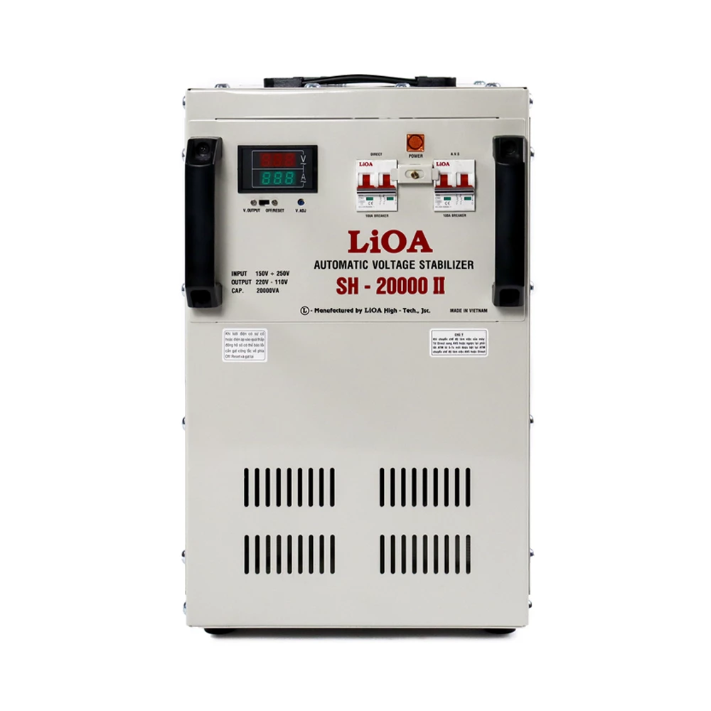 Ổn Áp LiOA 1 Pha SH-20000II 20kVA 20000VA. Điện Áp Vào 150V÷250V, Điện Áp Ra 220V÷110V