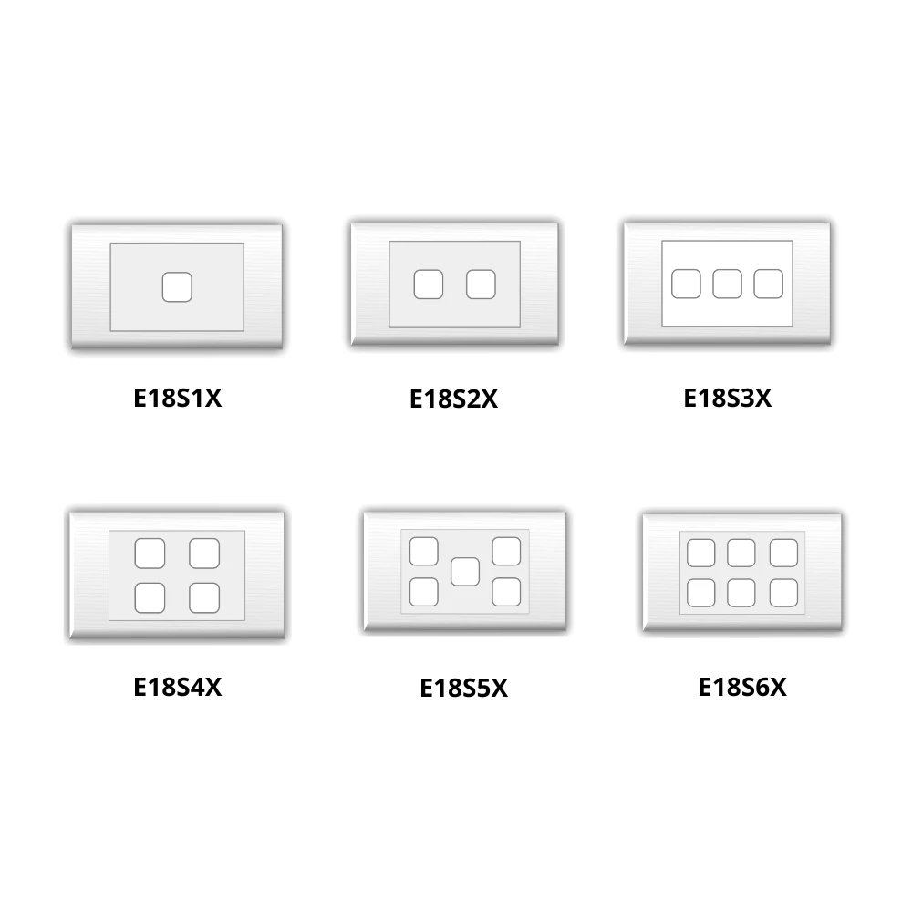 Mặt chữ nhật chứa công tắc LiOA cho dòng E18S mã E18S1X / E18S2X / E18S3X / E18S4X / E18S5X / E18S6X