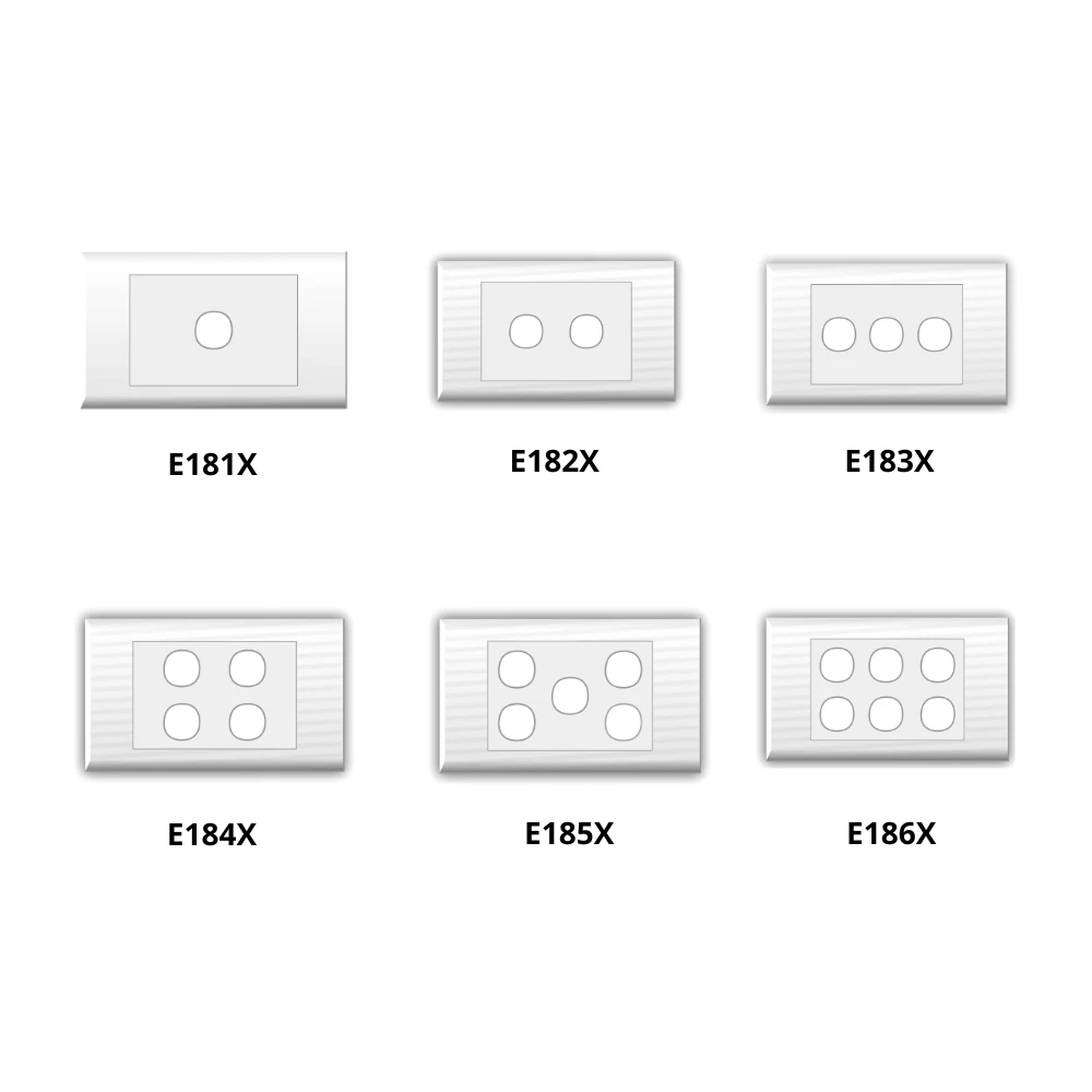 Mặt chữ nhật chứa công tắc cho dòng E18 mã E181X/ E182X/ E183X/ E184X/ E185X/ E186X