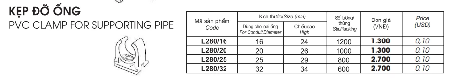 Kẹp đỡ ống LiOA
